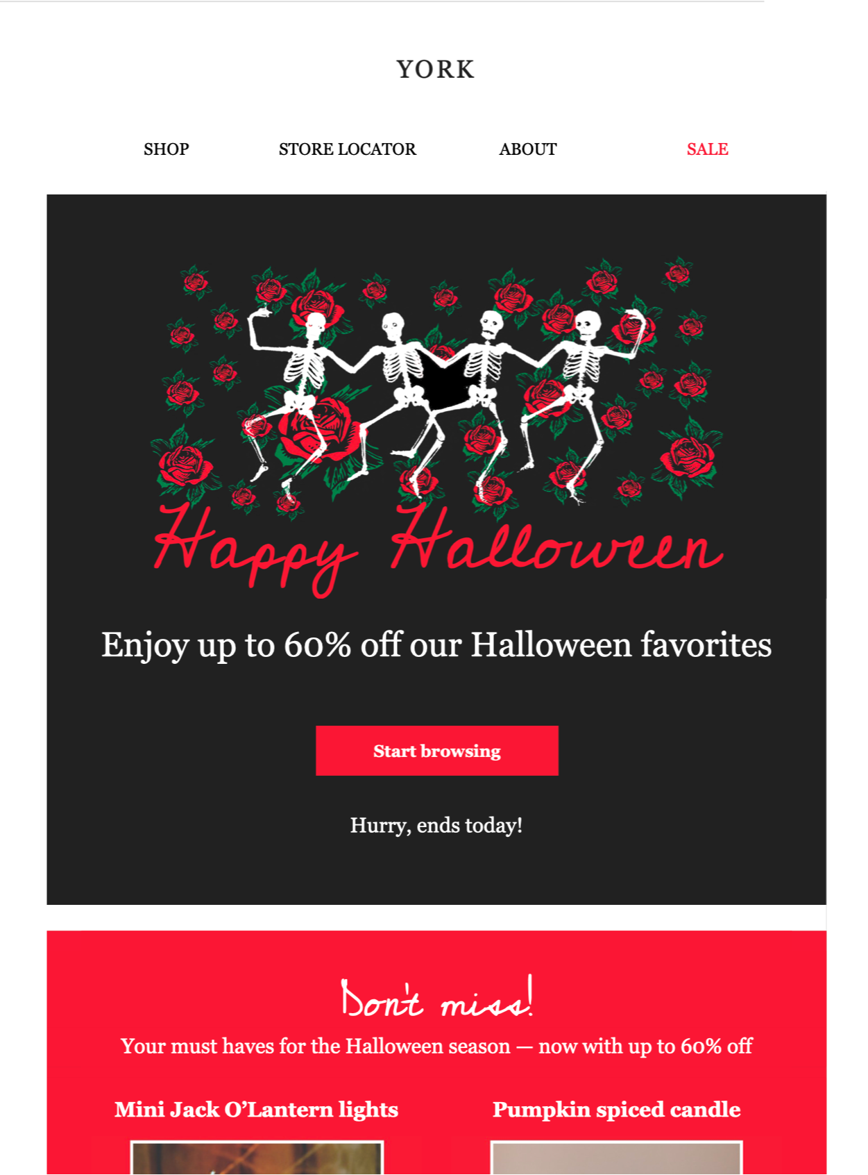 Halloween Promotion promotional html email template for halloween campaigns
