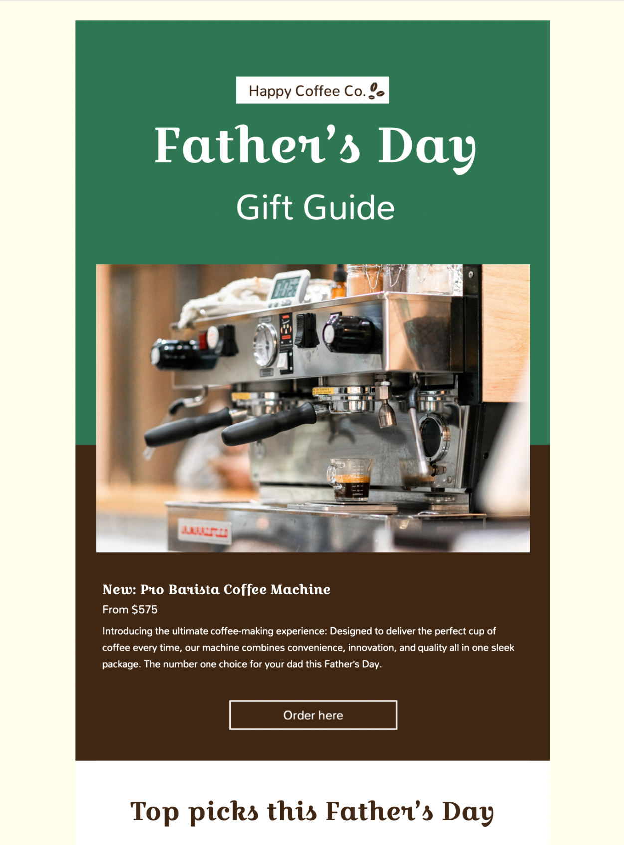 Father's Day Gift Guide HTML email gift guide template for Father's Day campaigns